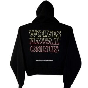 Darc Sport Hawaii Only Us Cropped Full Zip Hoodie Black Womens XSmall flaw